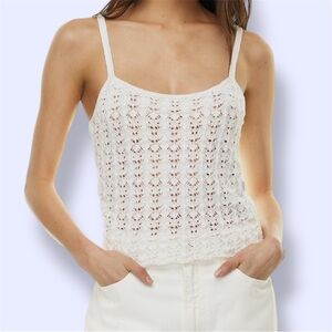 Aritzia Wilfred Gemma White Crochet Tank